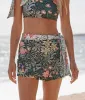 The Wrap Swim Skort - Bower in Seaglass & Watermelon sold by Summersalt