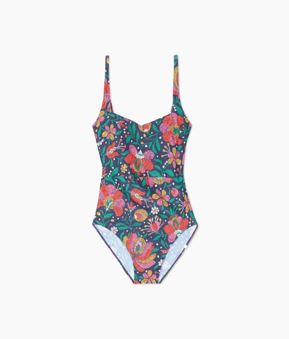 The Seascape Sweetheart One Piece - Super Bloom sold by Summersalt