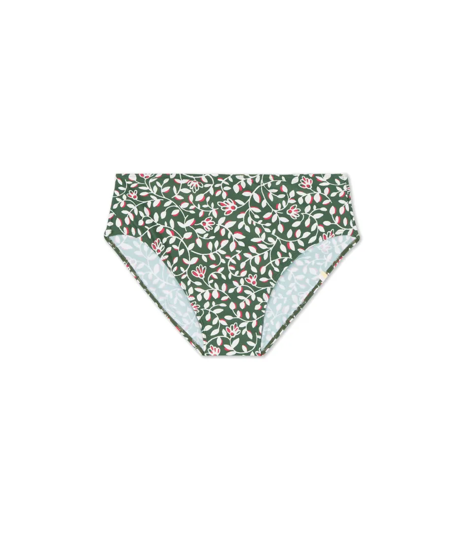 The High Leg High Rise Bottom - Twilight Floral in Olive sold by Summersalt