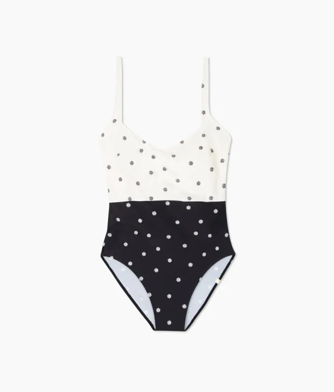The Seascape Sweetheart One Piece - Microfloral in Sea Urchin & White Sand sold by Summersalt