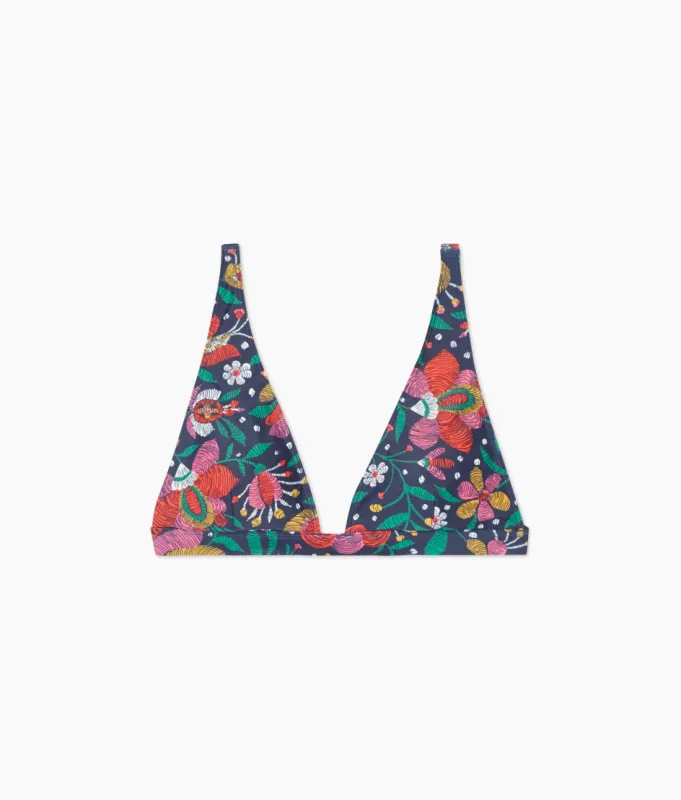 The Plunge Bikini Top - Super Bloom sold by Summersalt