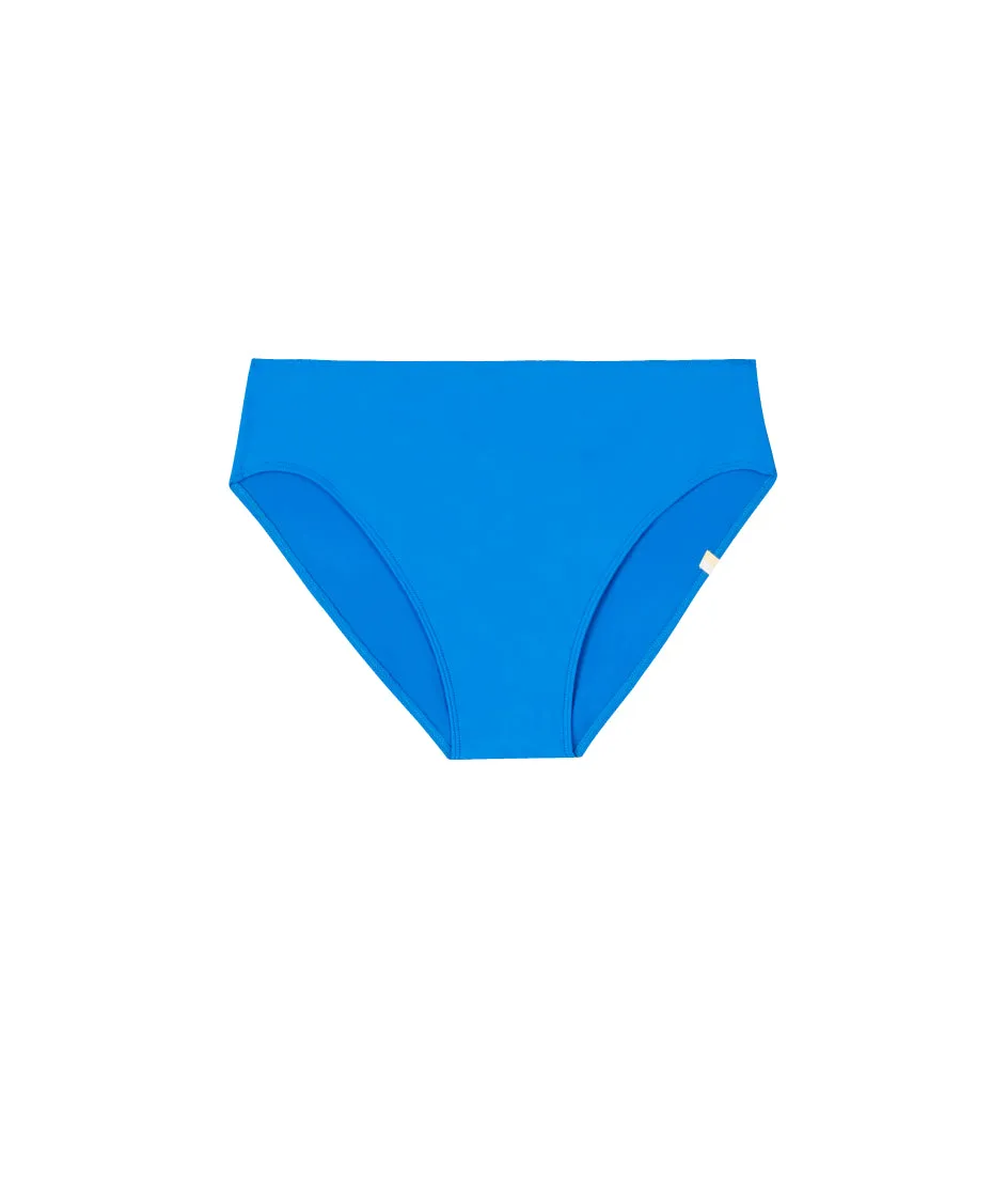 The Classic Mid-Rise Bikini Bottom - Azure sold by Summersalt