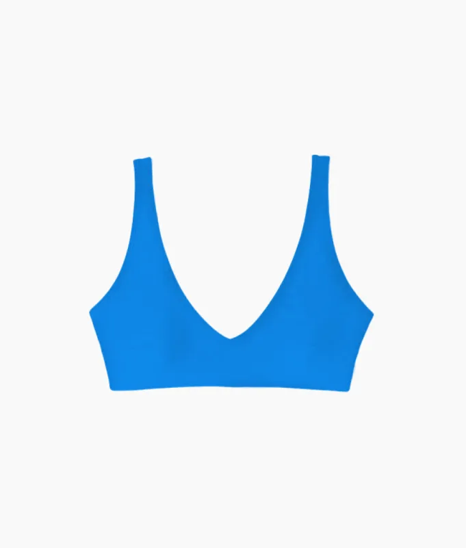 The Tide Scoop Neck Bikini Top - Azure sold by Summersalt