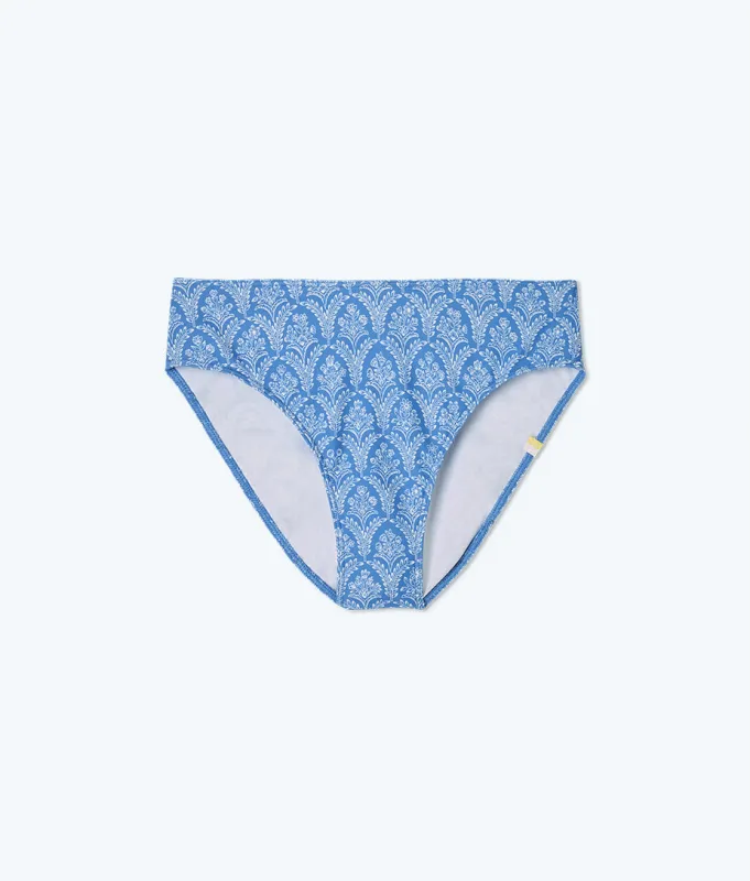 The Limited-Edition High Leg Mid Rise Bikini Bottom - Porto Paradise sold by Summersalt