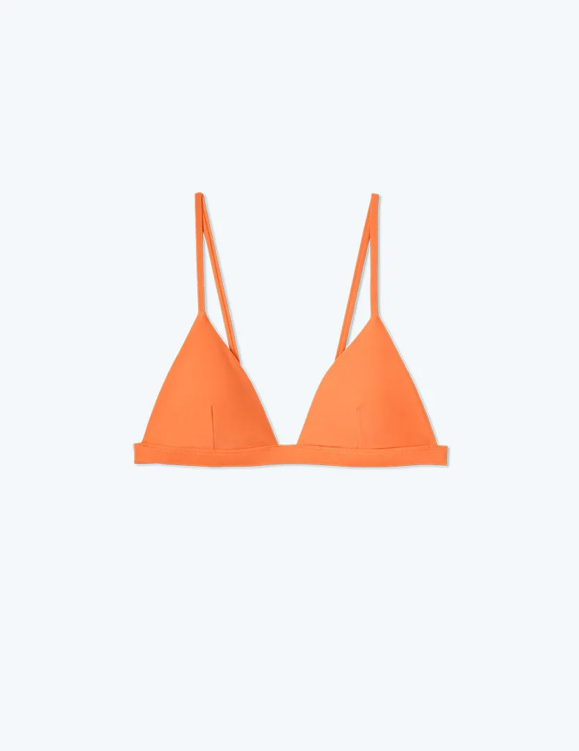 The Triangle Bikini Top - Tangerine sold by Summersalt