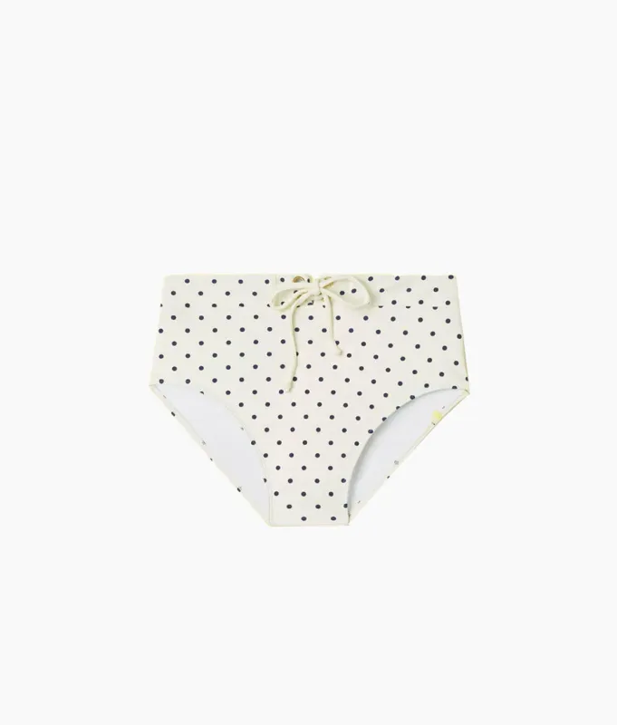 The Lace-Up High Leg High Rise Bikini Bottom - Damsel Dot sold by Summersalt