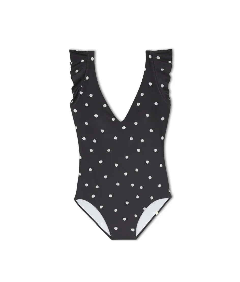 The Ruffle Backflip - Microfloral in Sea Urchin & White Sand sold by Summersalt