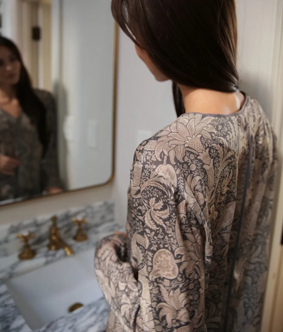 The Silky Luxe Pajama Set - Indian Beaded in Charcoal & Nickel sold by Summersalt product image thumbnail 3