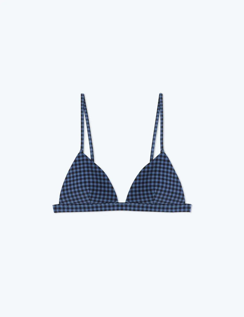 The Triangle Bikini Top - Gingham in Blue Mountain & Toffee sold by Summersalt product image thumbnail 2