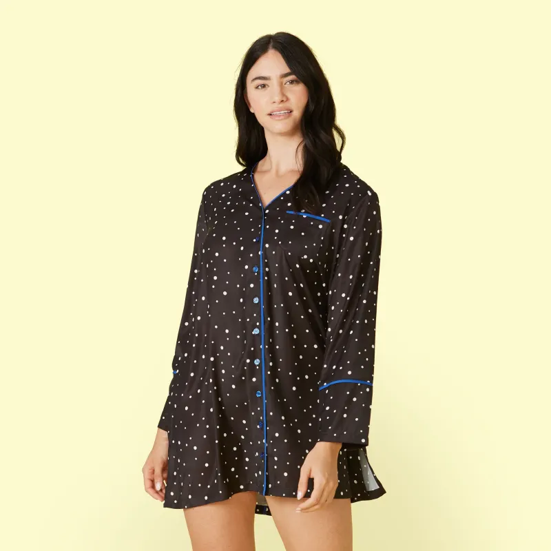 The Cloud 9 Boyfriend Sleep Shirt - Celestial Dot sold by Summersalt