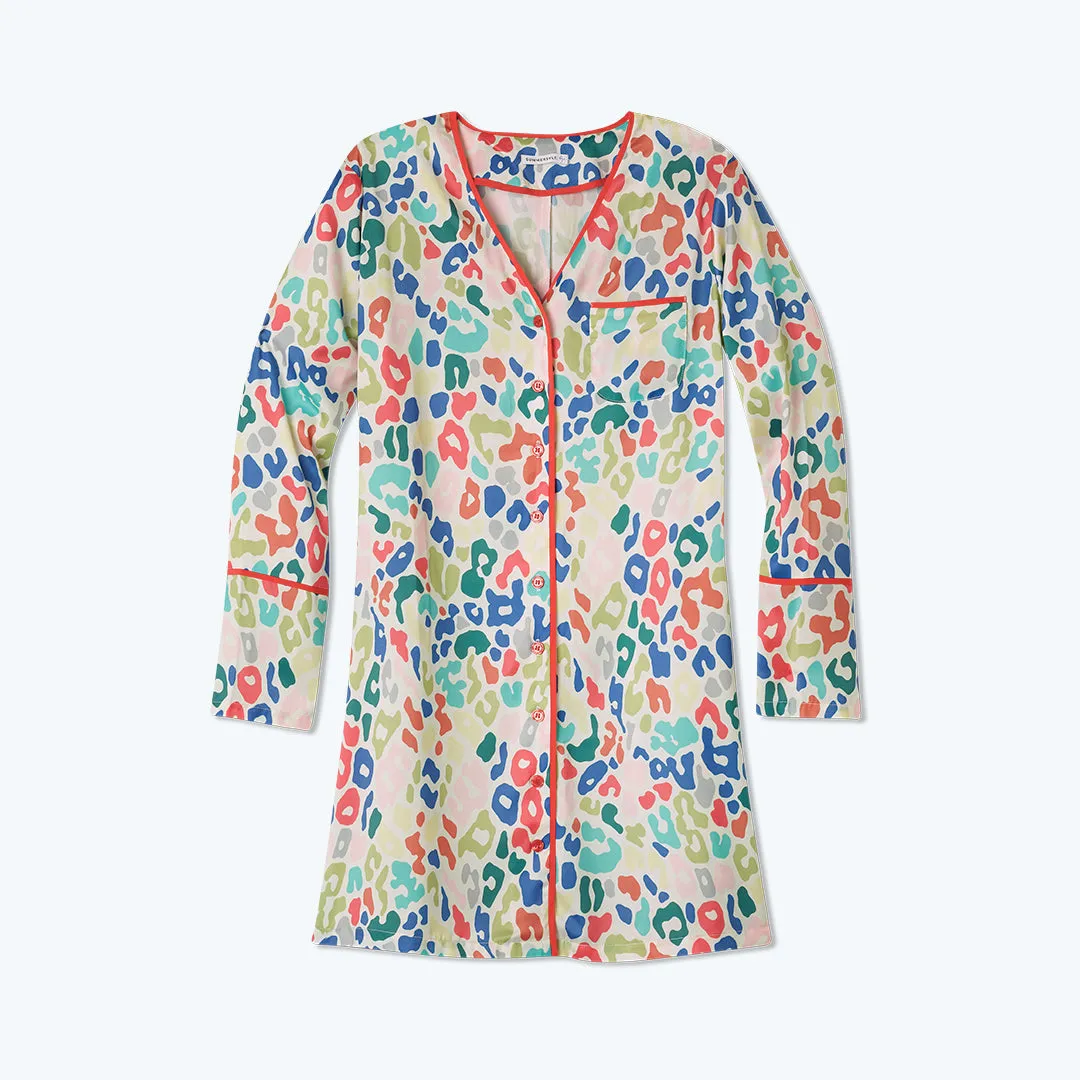 The Cloud 9 Boyfriend Sleep Shirt - Rainbow Leopard sold by Summersalt product image thumbnail 2