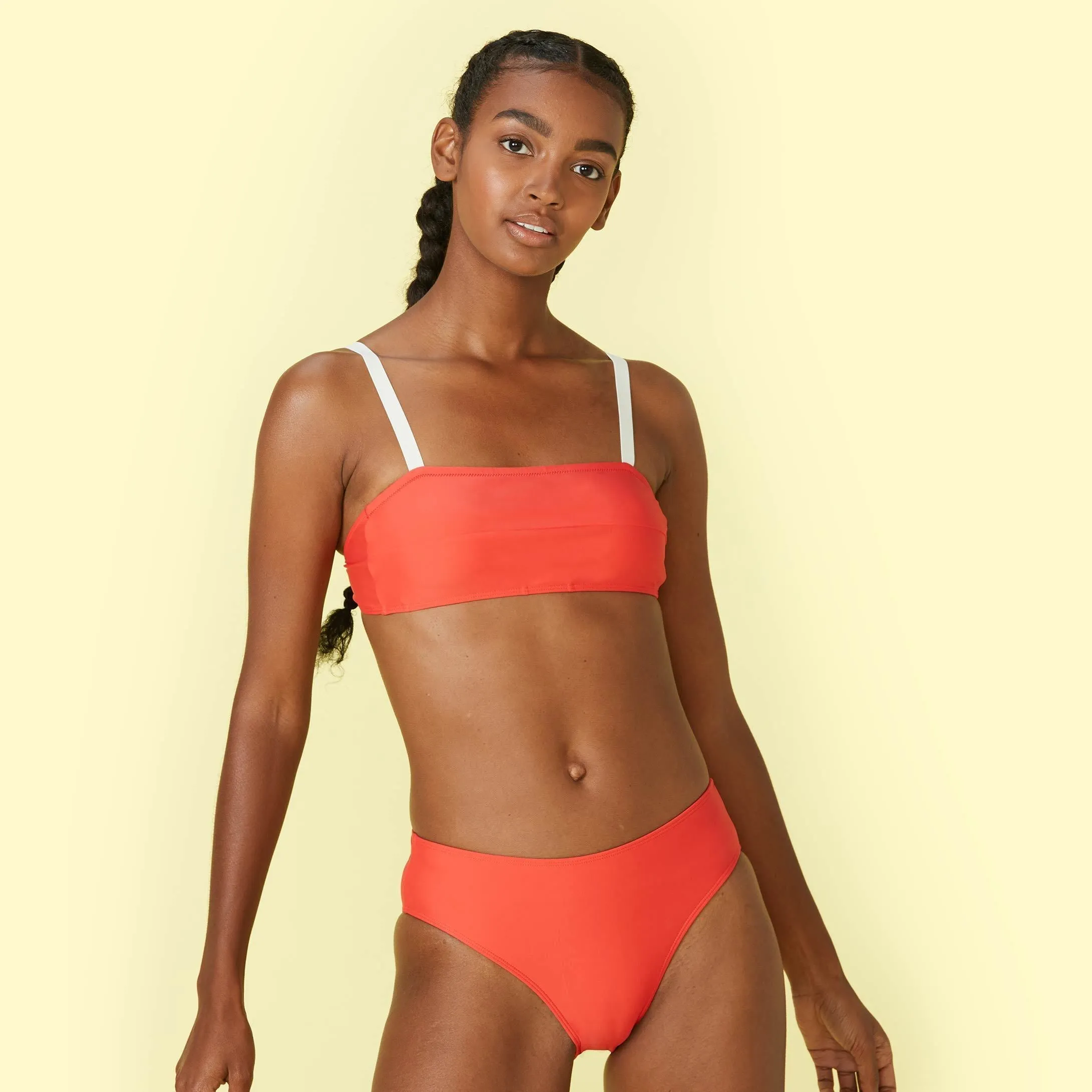 The High Leg Mid Rise Bikini Bottom - Grapefruit sold by Summersalt product image thumbnail 3