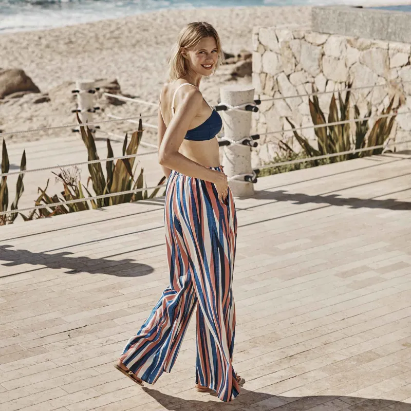 The Perfect Palazzo Pant - Abstract Stripe sold by Summersalt