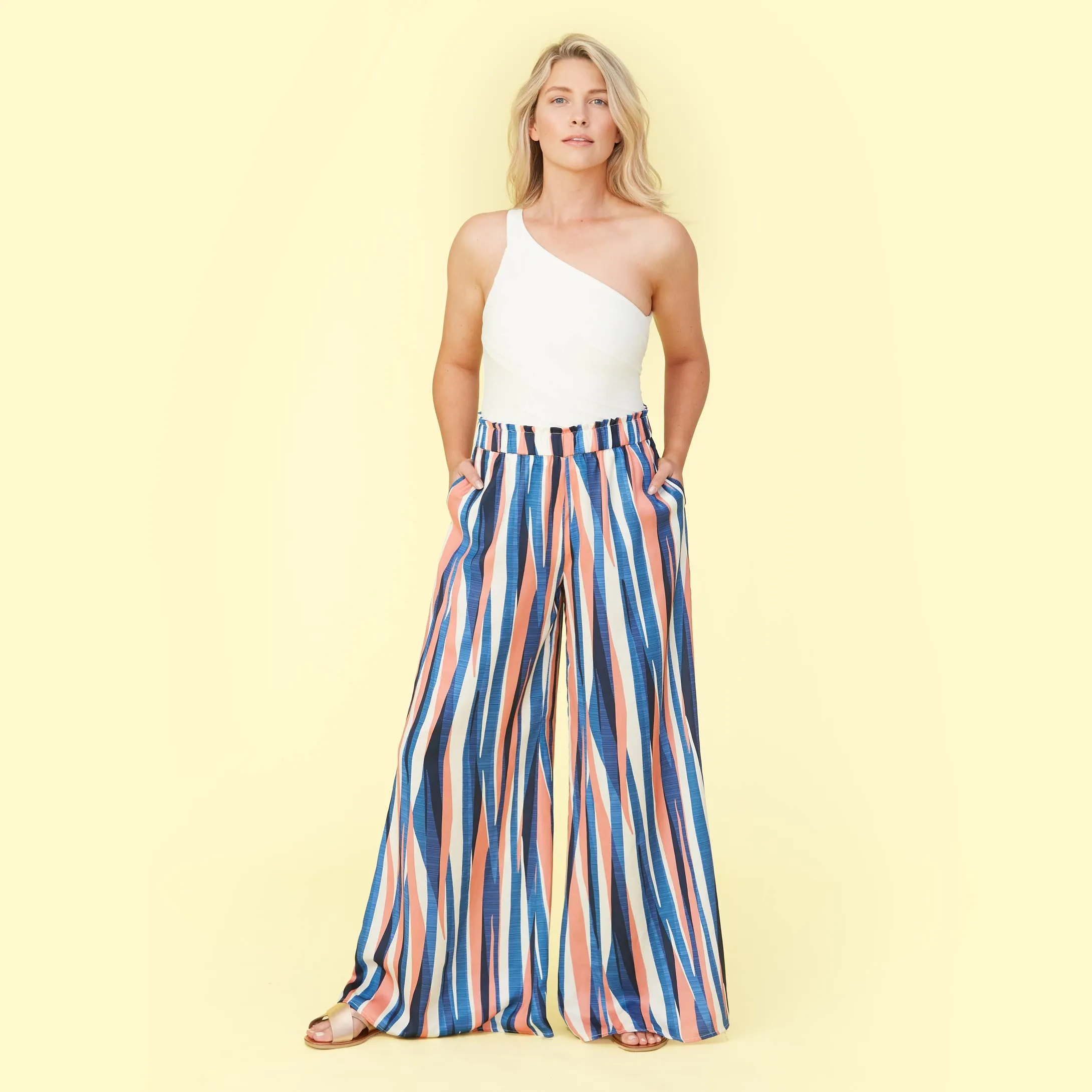 The Perfect Palazzo Pant - Abstract Stripe sold by Summersalt product image thumbnail 2