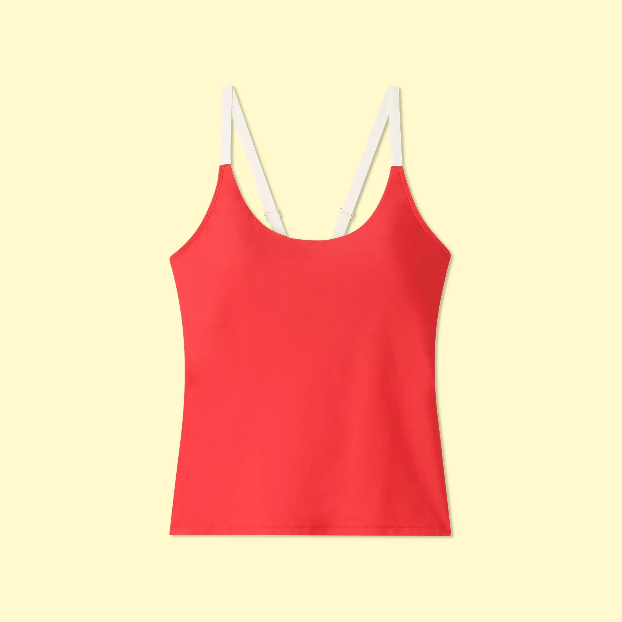 The Beyond the Lounge Chair Tankini Top - Grapefruit & White Sand sold by Summersalt product image thumbnail 4