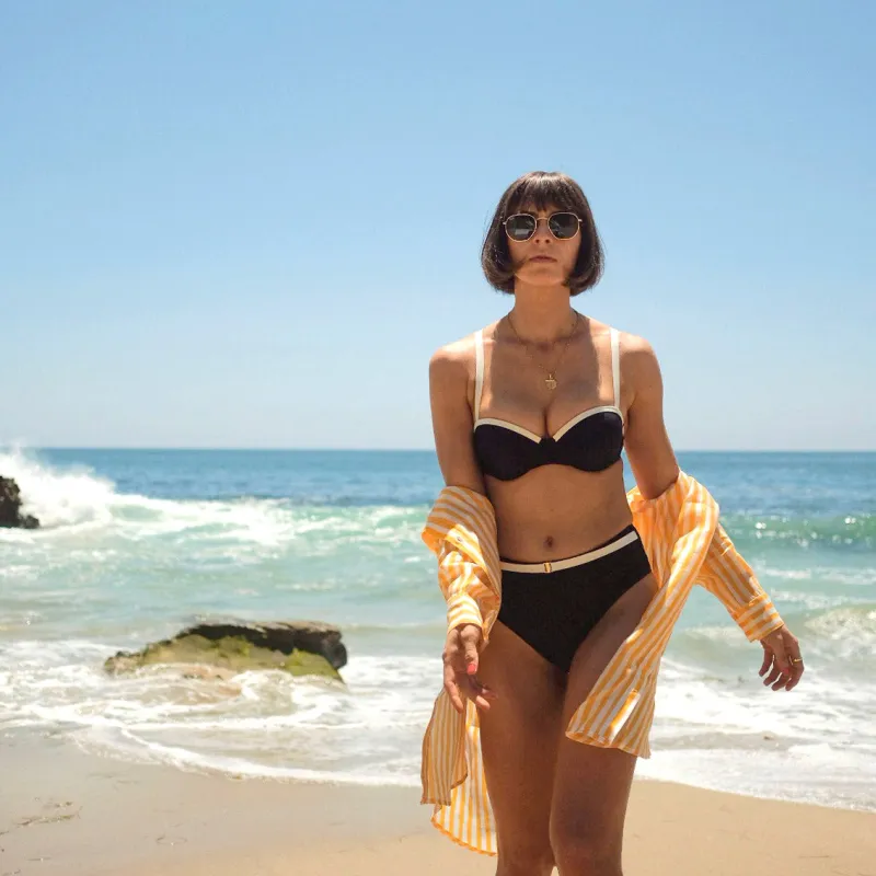 The Fused Delta Bikini Top - Sea Urchin & White Sand sold by Summersalt