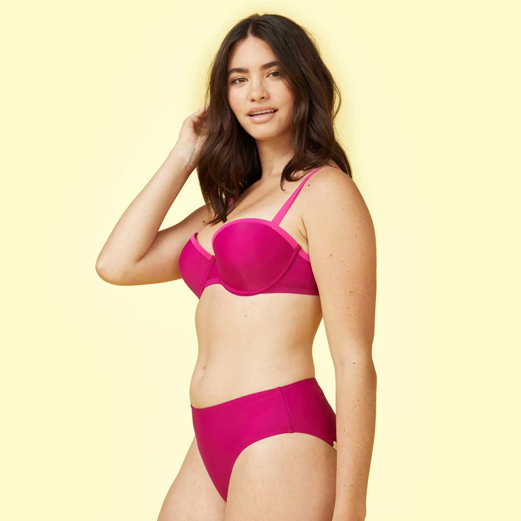 The Fused Delta Bikini Top - Orchid & Hibiscus sold by Summersalt