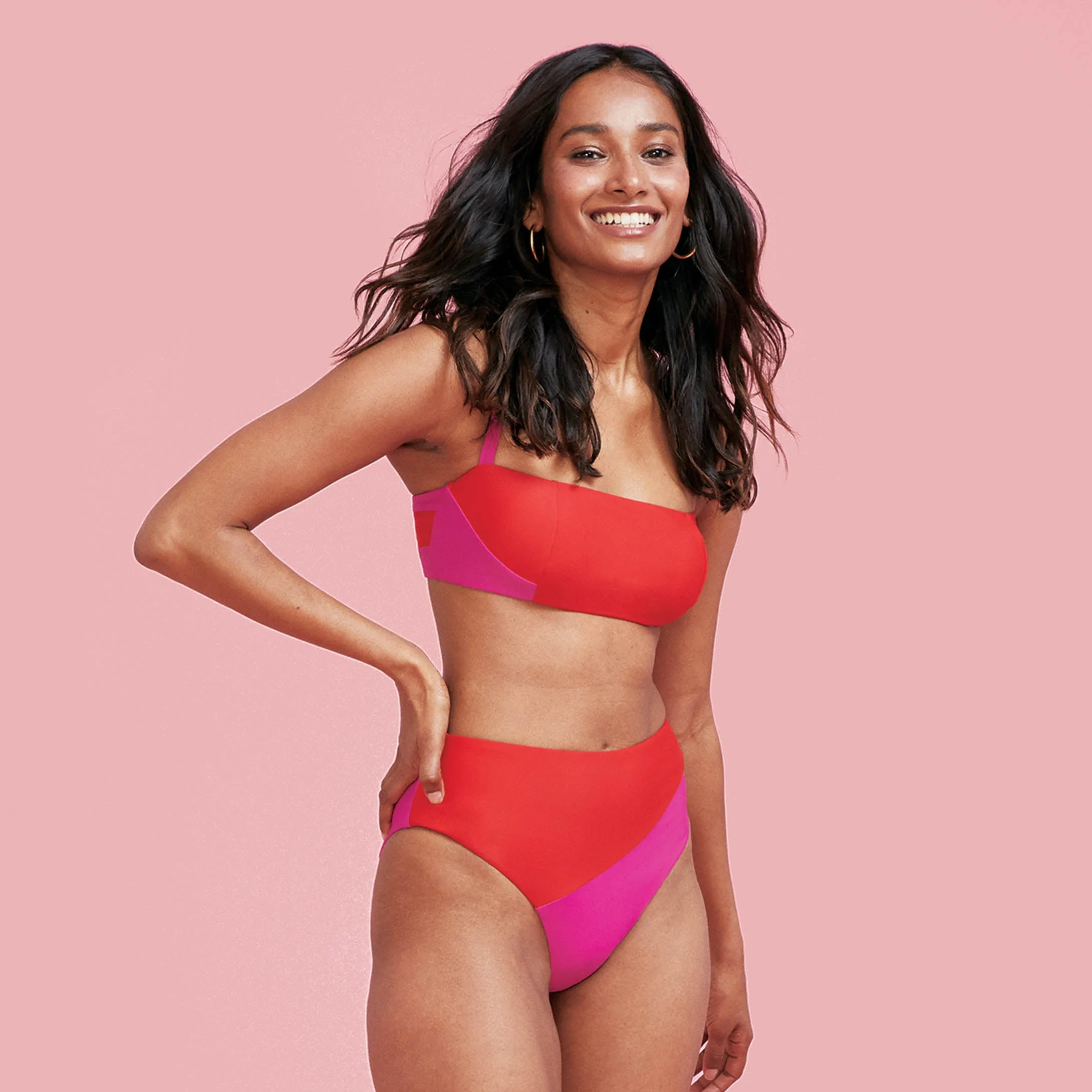 The Diagonal High Leg High Rise - Lava & Hibiscus sold by Summersalt product image thumbnail 3