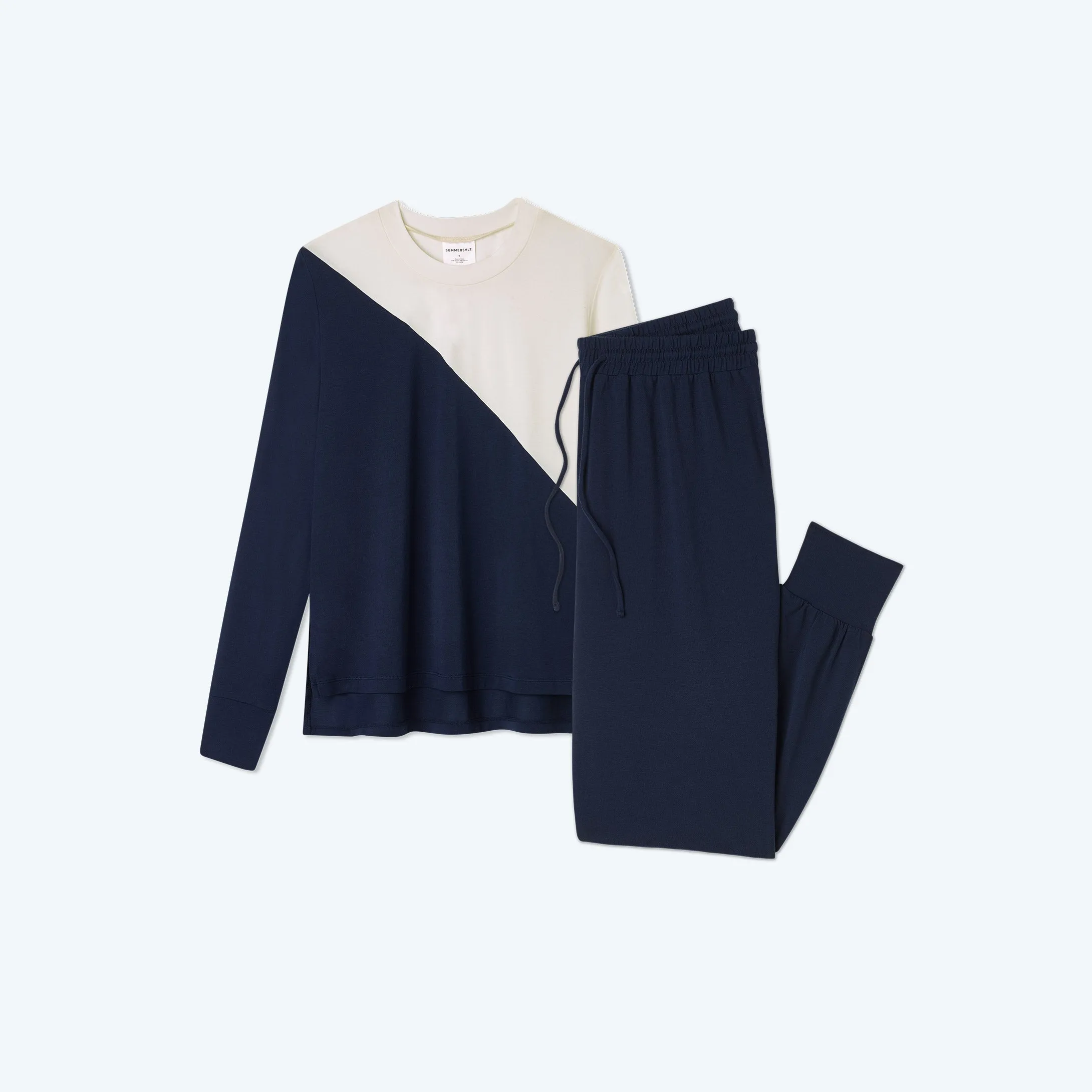 The Softest Tencel Pullover - Deep Sea & White Sand sold by Summersalt product image thumbnail 2