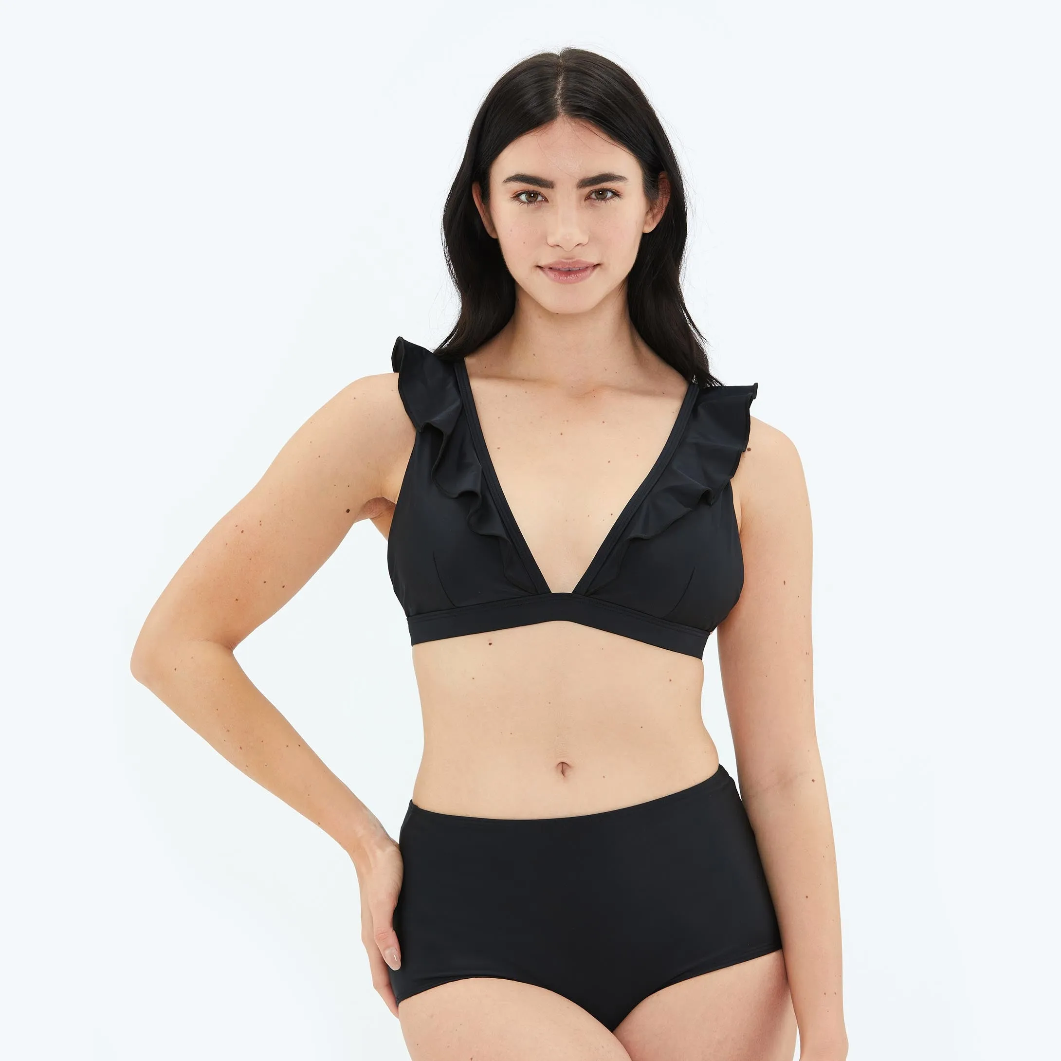 The Ruffle Plunge Bikini Top - Sea Urchin sold by Summersalt product image thumbnail 4