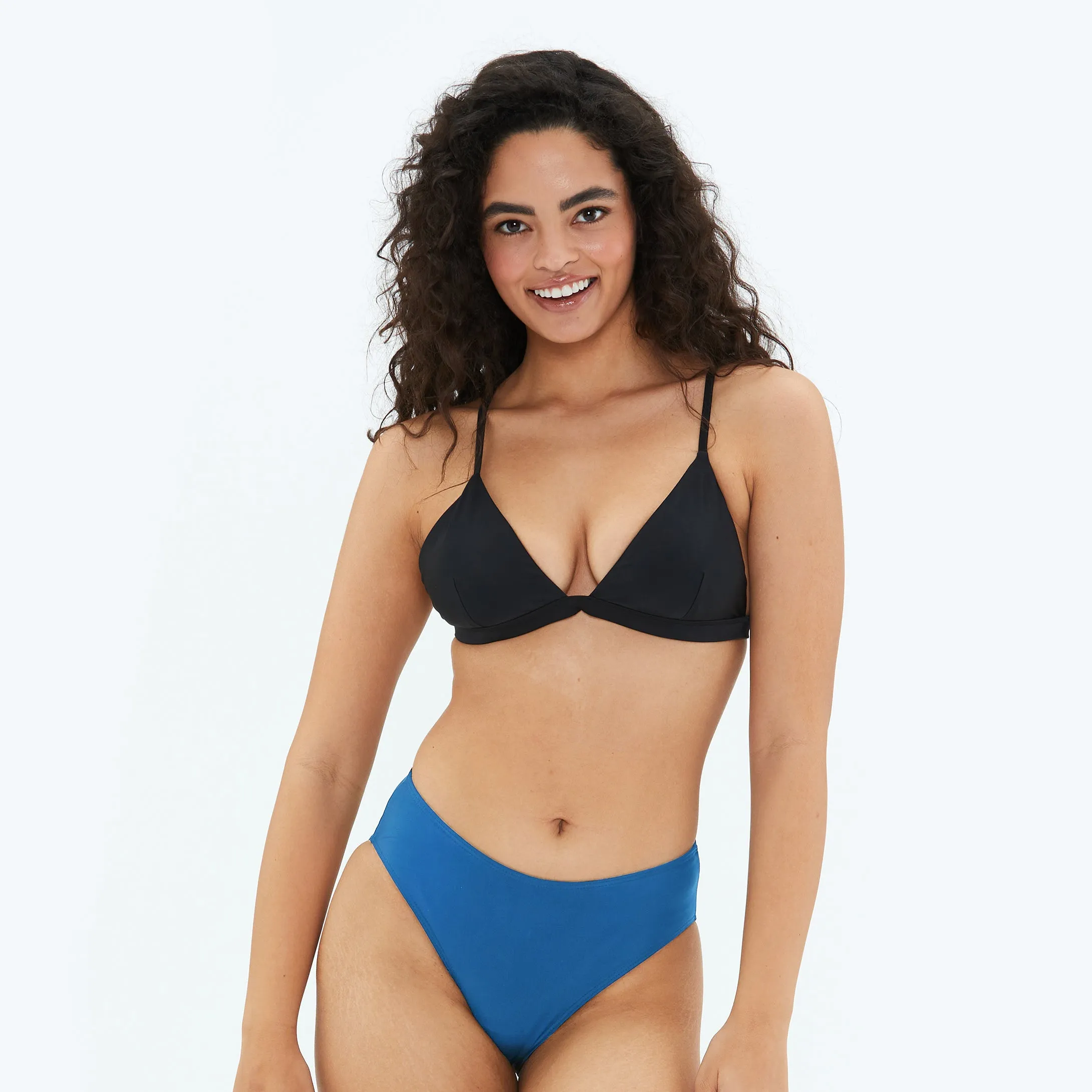 The High Leg Mid Rise Bikini Bottom - Pacific sold by Summersalt