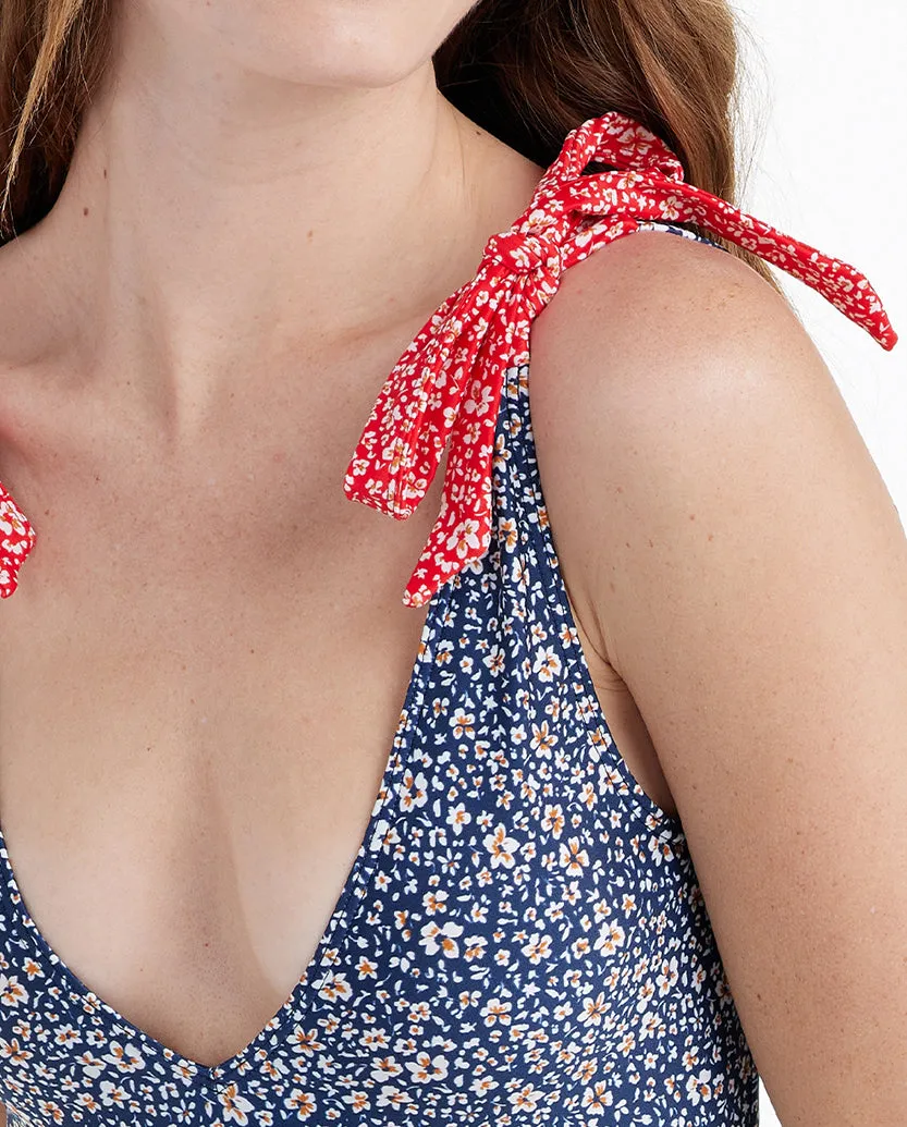 The Tie Backflip - In Bloom in Deep Sea & Lava sold by Summersalt product image thumbnail 4