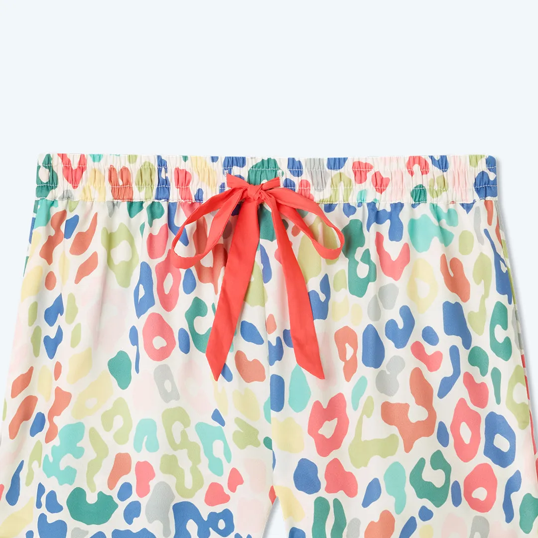 The Cloud 9 Silky Pajama Shorts Set - Rainbow Leopard sold by Summersalt product image thumbnail 3