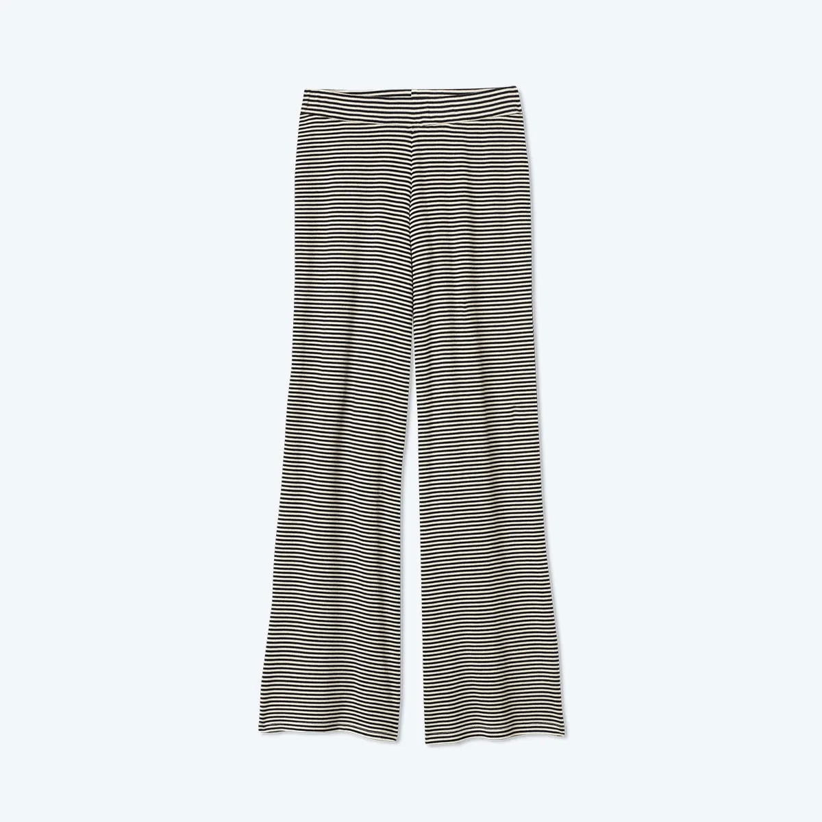 The Softest Ribbed Wide Leg Lounge Pant - Sea Urchin & Oatmeal Stripe sold by Summersalt product image thumbnail 2