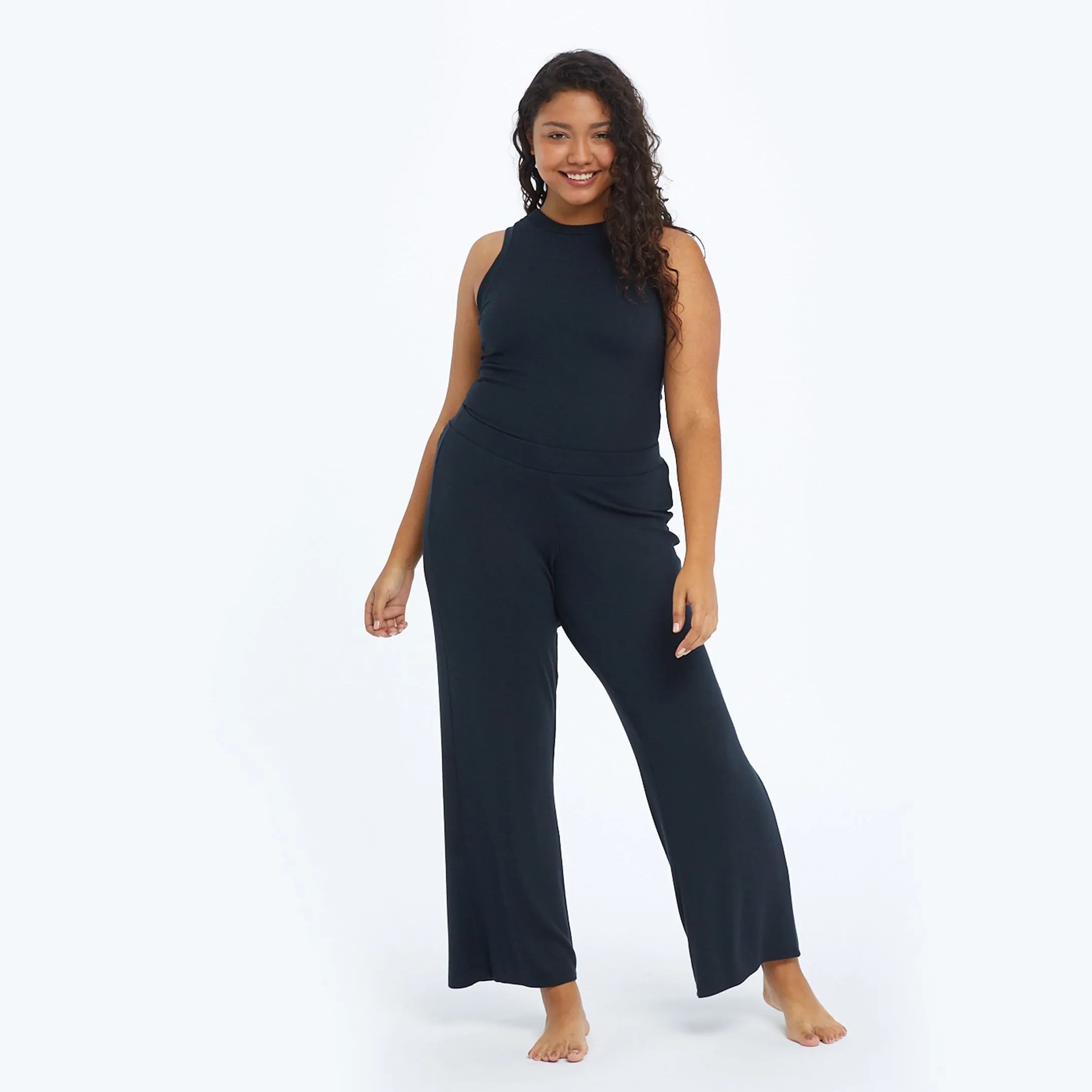 The Softest Ribbed Wide Leg Lounge Pant - Sea Urchin sold by Summersalt product image thumbnail 2