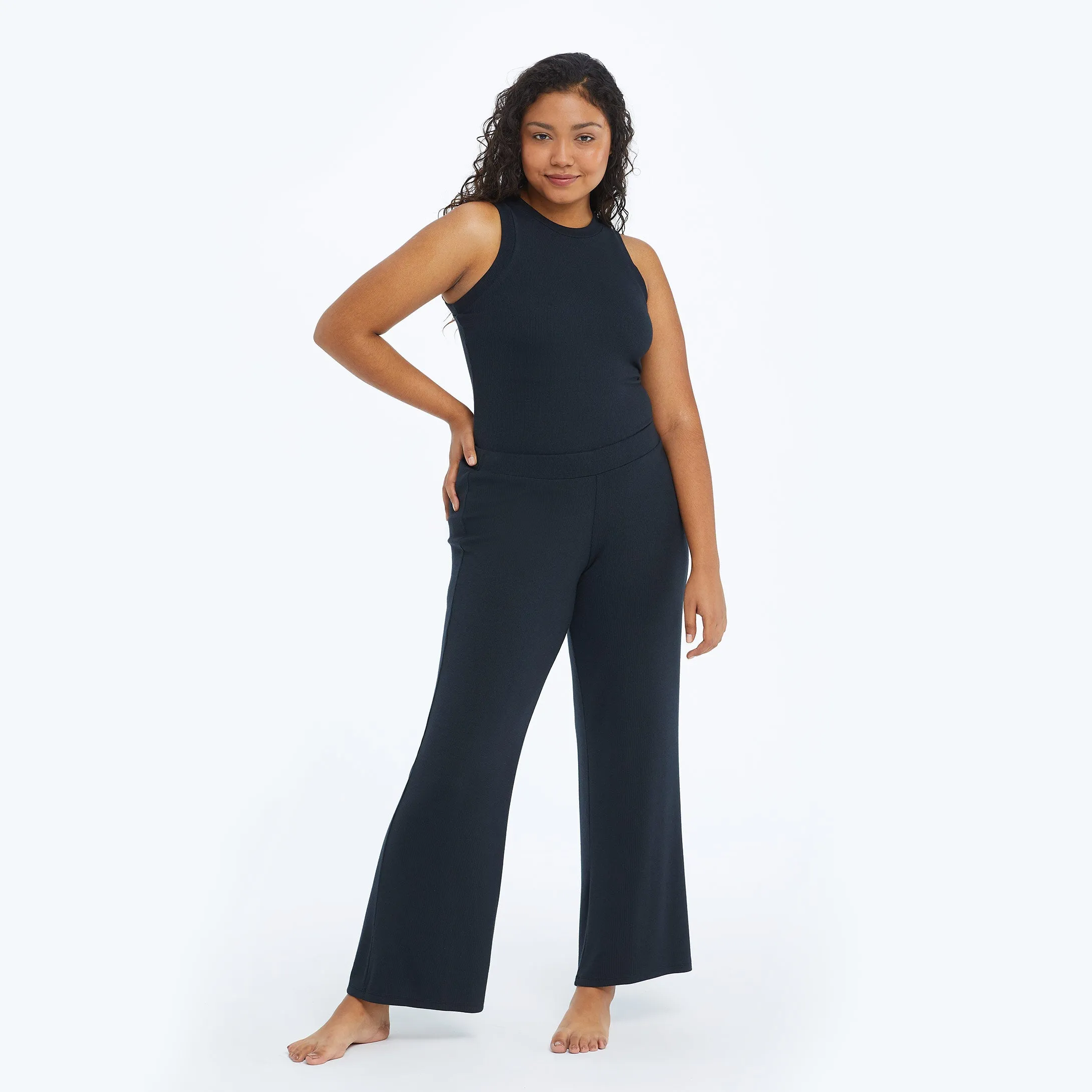 The Softest Ribbed Wide Leg Lounge Pant - Sea Urchin sold by Summersalt