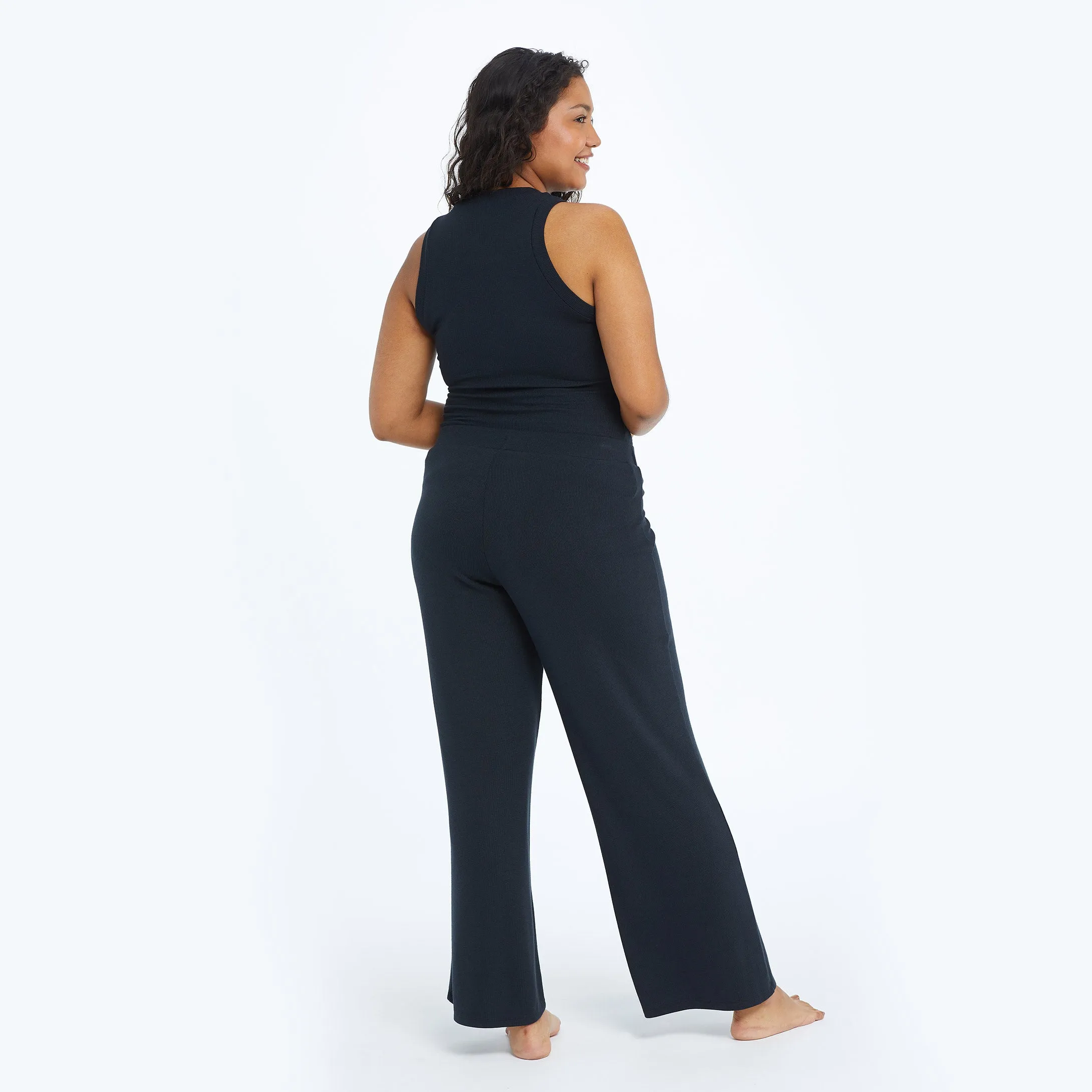 The Softest Ribbed Wide Leg Lounge Pant - Sea Urchin sold by Summersalt product image thumbnail 3