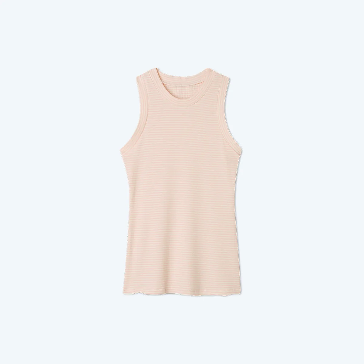 The Softest Ribbed Racerback Tank - Blush & White Sand Stripe sold by Summersalt