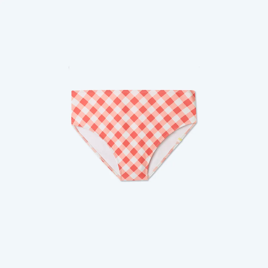 The High Leg High Rise Bottom - Gingham in Coral sold by Summersalt product image thumbnail 3