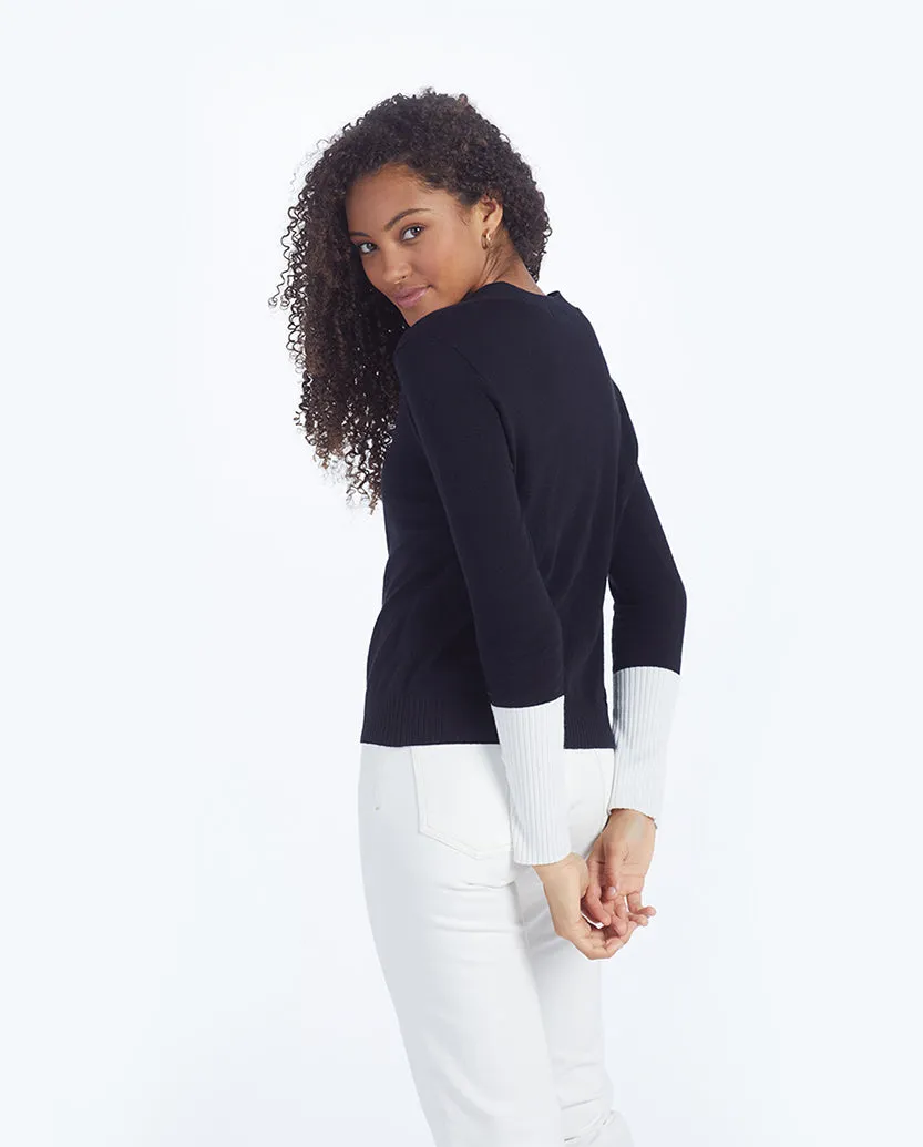 The Perfect Lightweight Cardigan - Sea Urchin & White Sand sold by Summersalt product image thumbnail 5