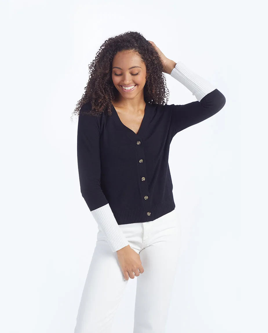 The Perfect Lightweight Cardigan - Sea Urchin & White Sand sold by Summersalt product image thumbnail 4