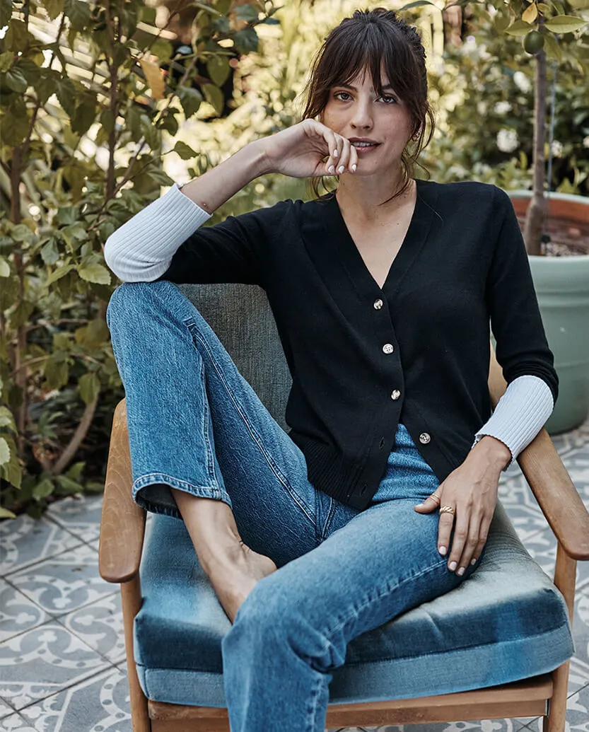 The Perfect Lightweight Cardigan - Sea Urchin & White Sand sold by Summersalt product image thumbnail 2