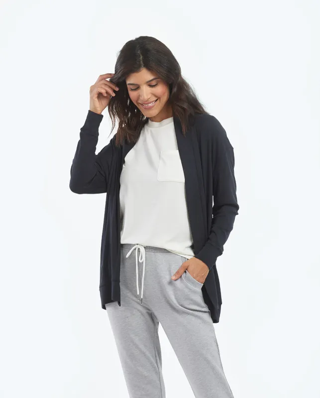 The Softest Ribbed Cardigan - Sea Urchin made by Summersalt