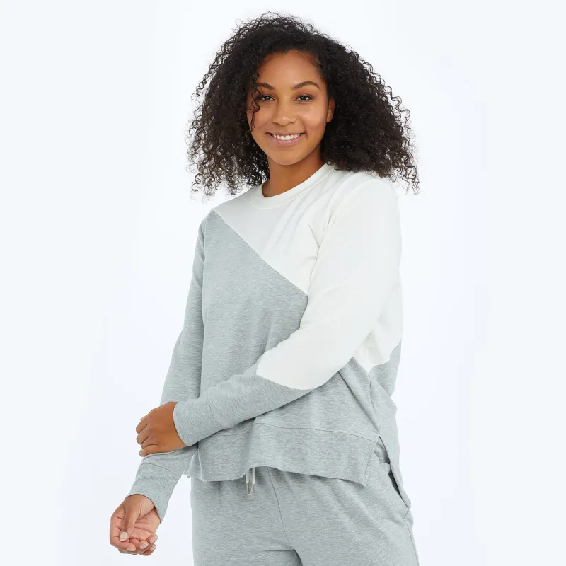 The Softest French Terry Pullover - Wolf & White Sand made by Summersalt