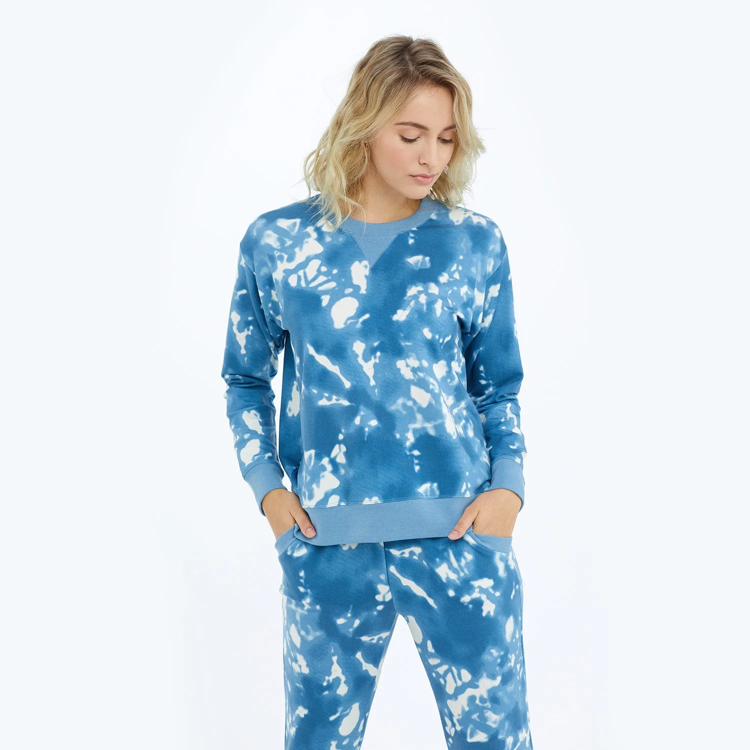 The Softest French Terry Relaxed Crew - Blue Horizon Tie Dye sold by Summersalt product image thumbnail 2