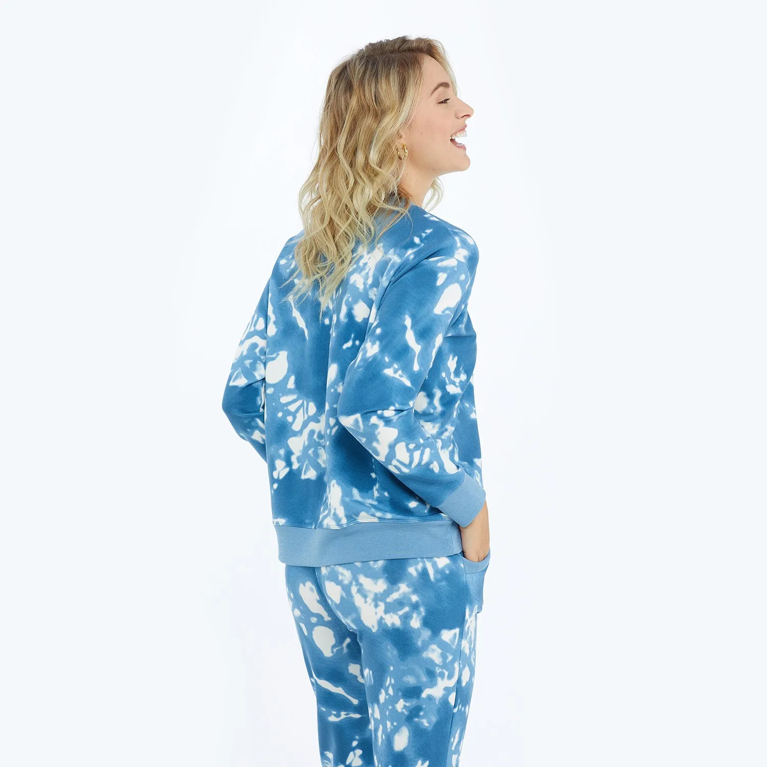 The Softest French Terry Relaxed Crew - Blue Horizon Tie Dye sold by Summersalt product image thumbnail 4