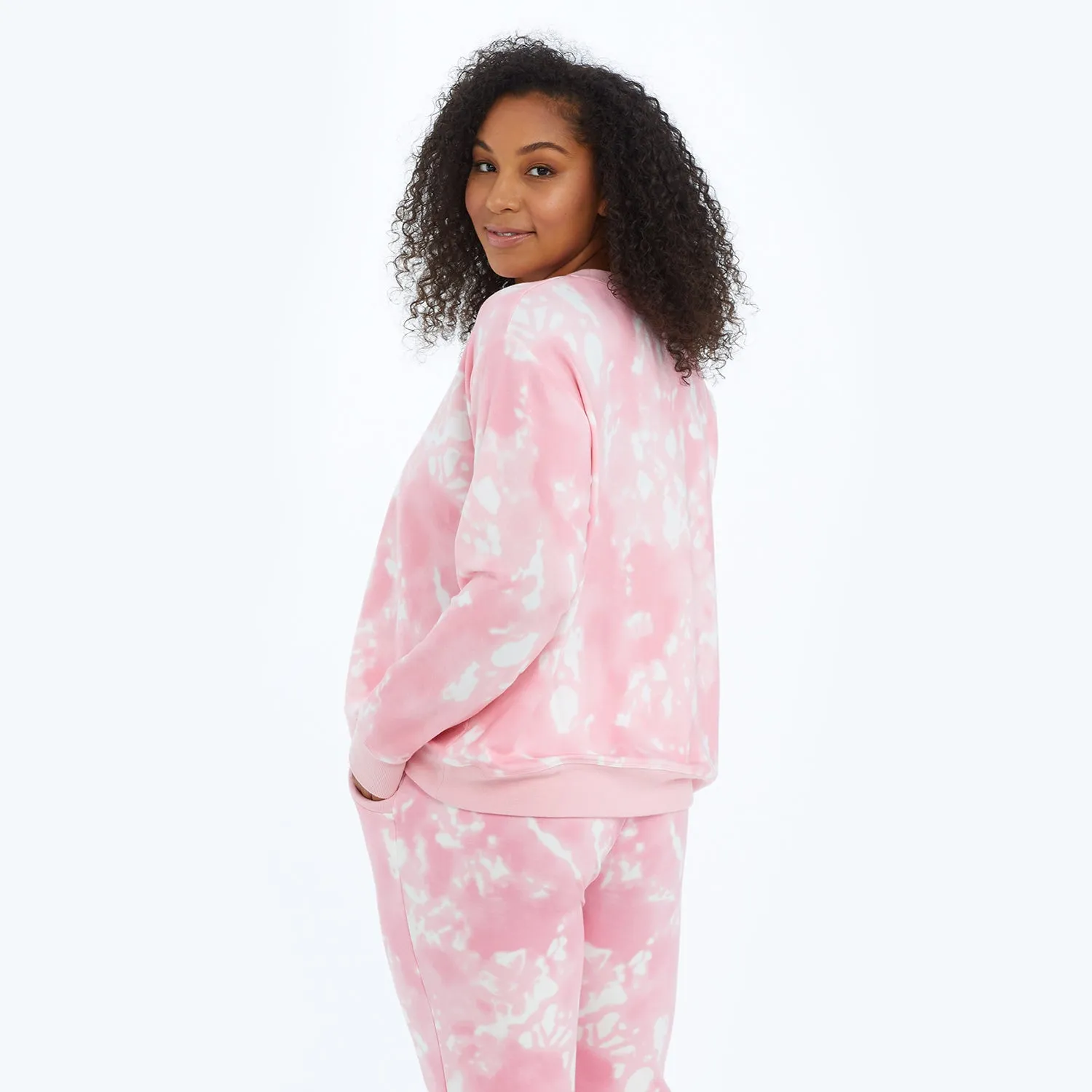 The Softest French Terry Relaxed Crew - Pink Sky Tie Dye sold by Summersalt product image thumbnail 3