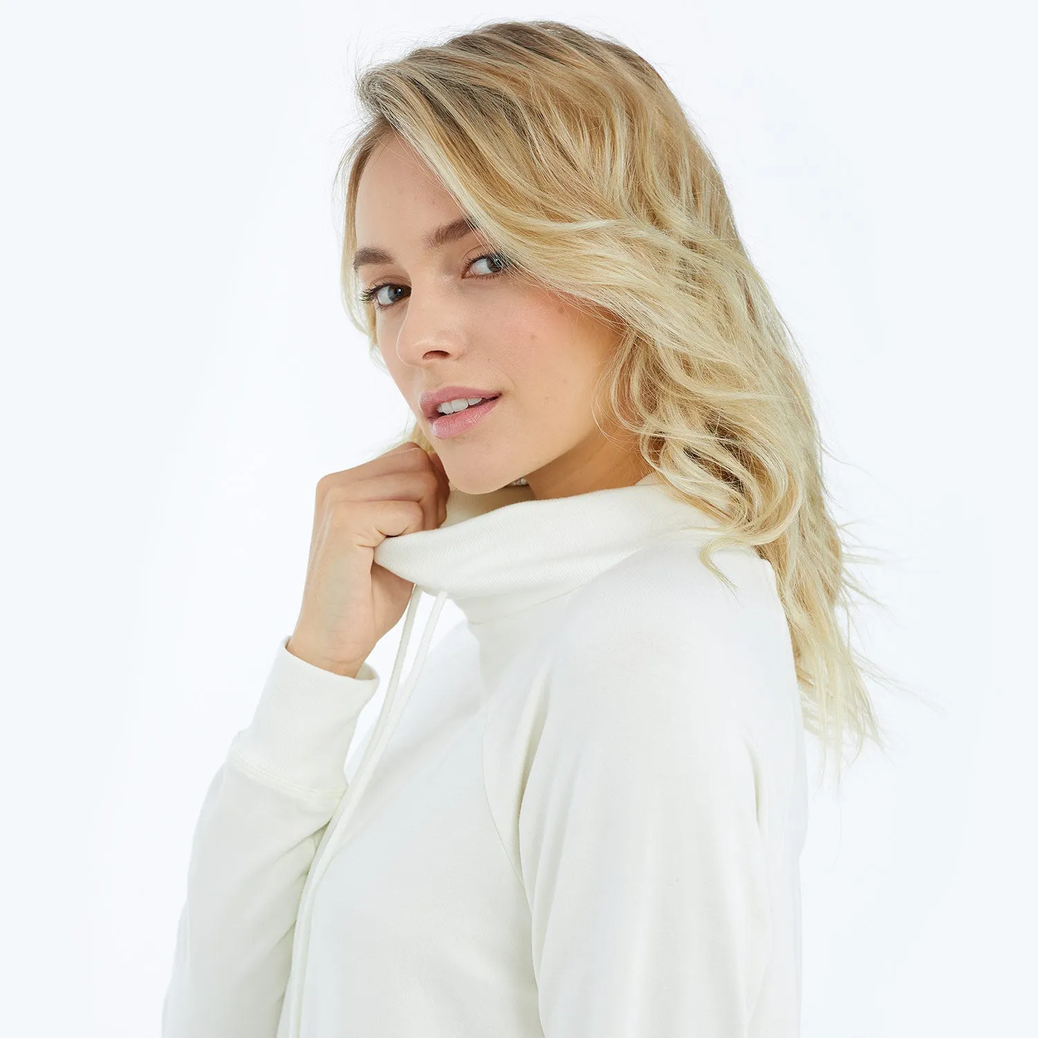 The Softest French Terry Funnel Neck Pullover - White Sand sold by Summersalt product image thumbnail 3