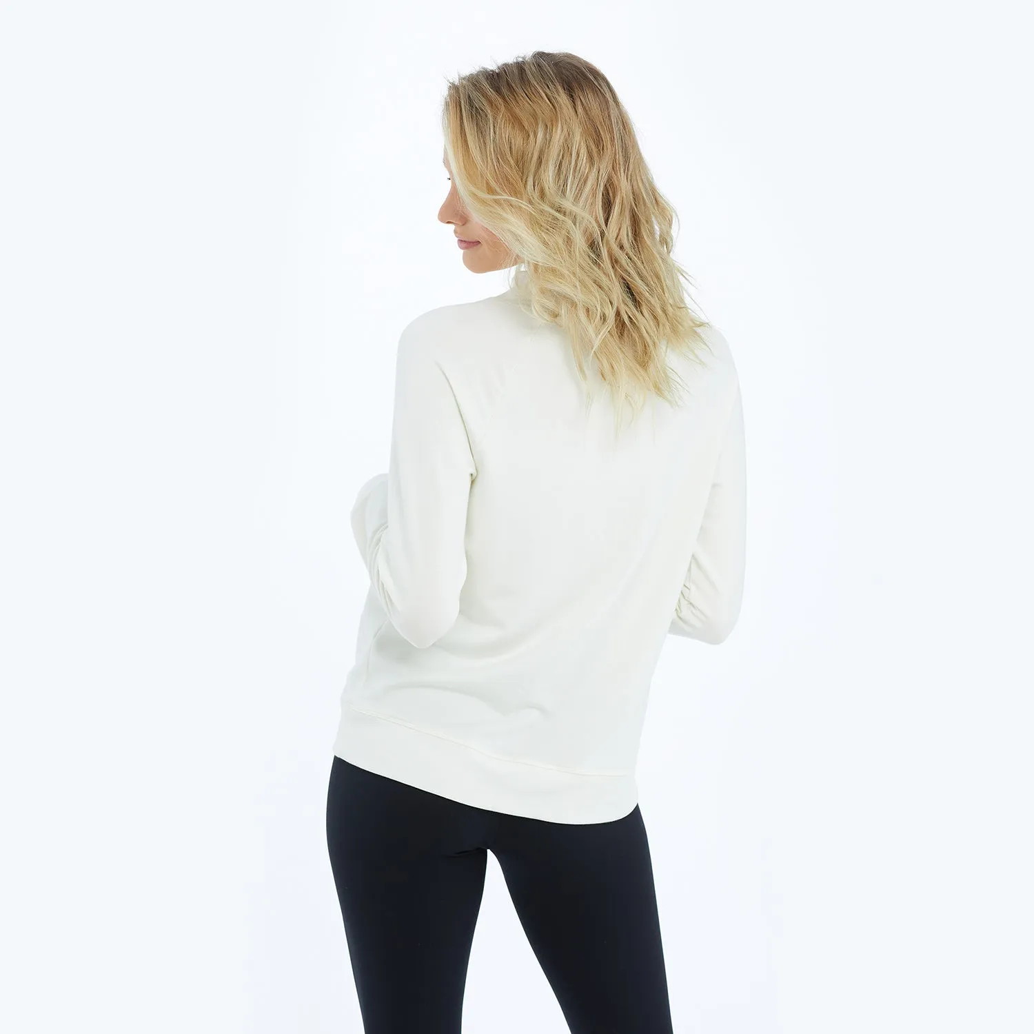 The Softest French Terry Funnel Neck Pullover - White Sand sold by Summersalt product image thumbnail 4
