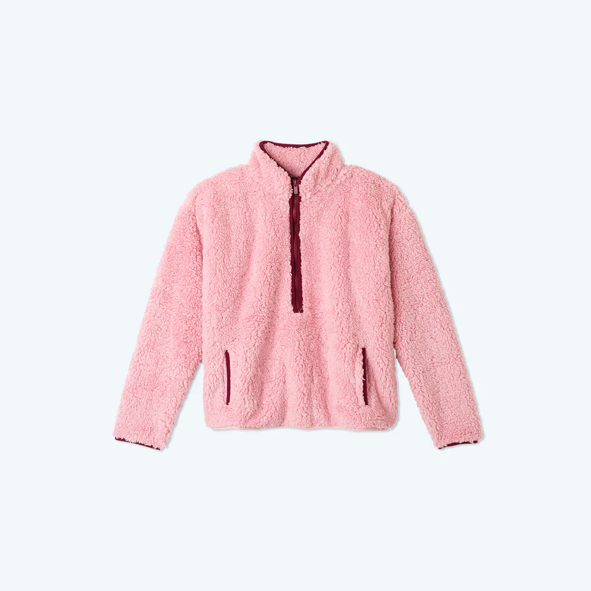 The Cozy High Pile Eco Fleece Half-Zip - Pink Sky & Pinot sold by Summersalt product image thumbnail 5