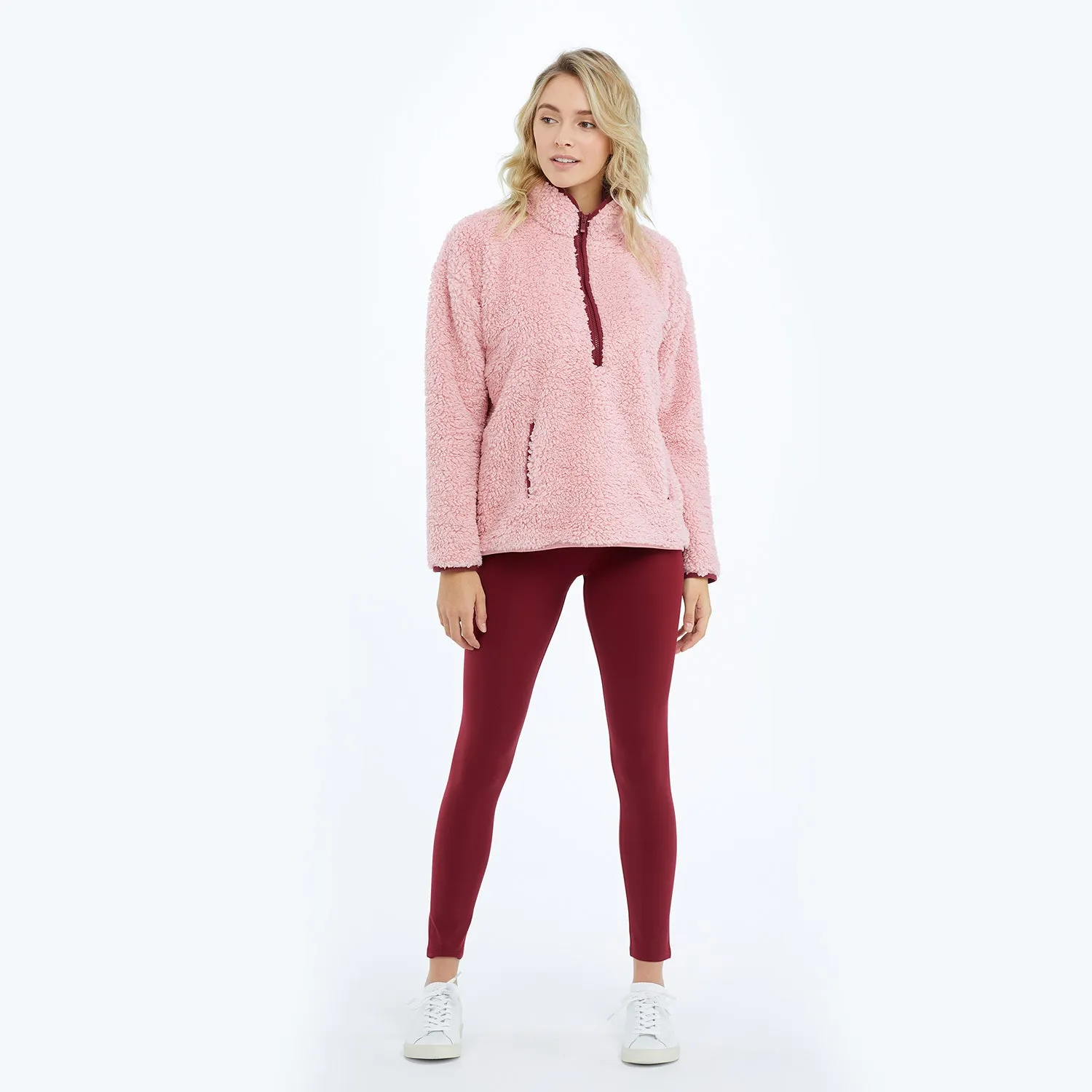 The Cozy High Pile Eco Fleece Half-Zip - Pink Sky & Pinot sold by Summersalt product image thumbnail 2