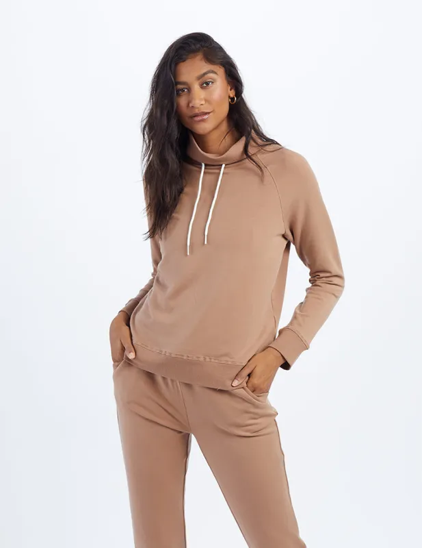 The Softest French Terry Funnel Neck Pullover - Toffee made by Summersalt