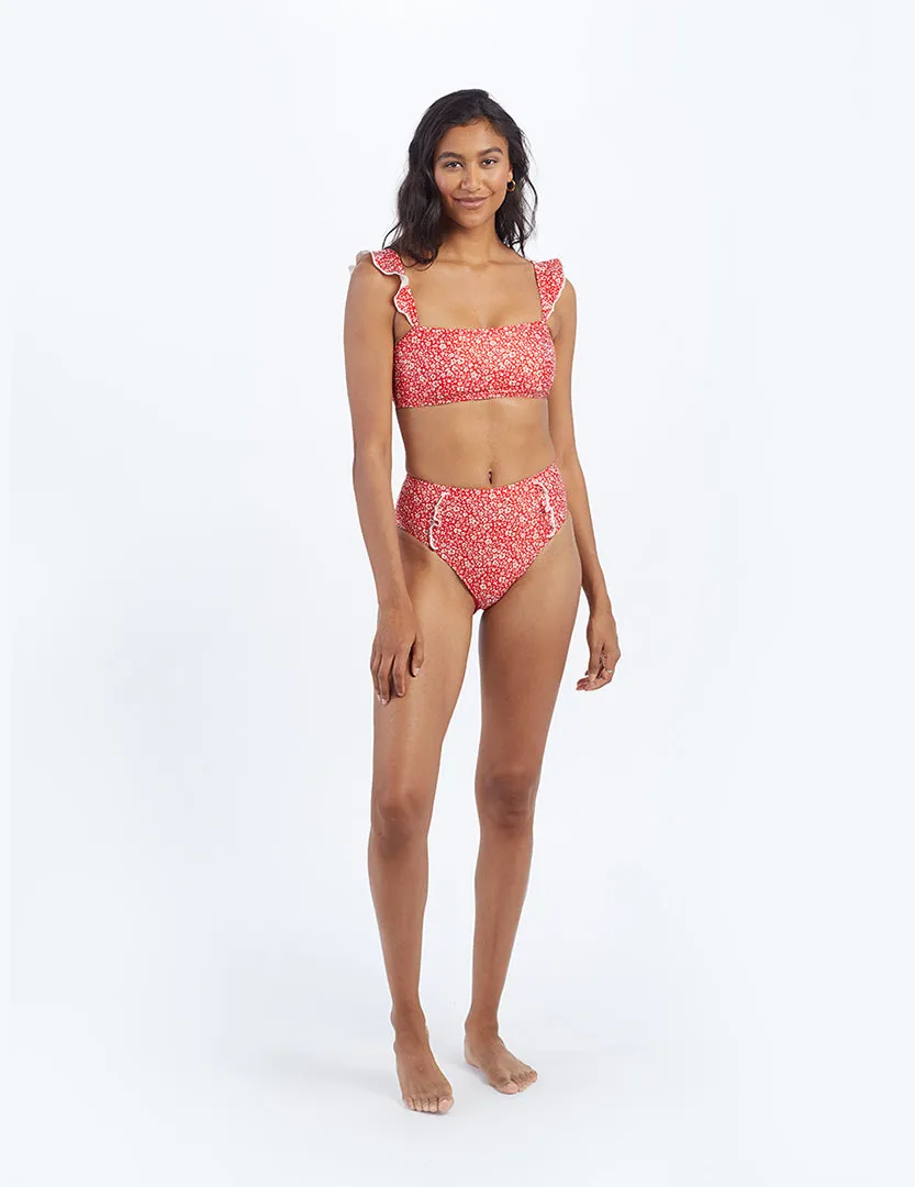 The Ruffle Oasis Bikini Top - In Bloom in Lava sold by Summersalt product image thumbnail 5