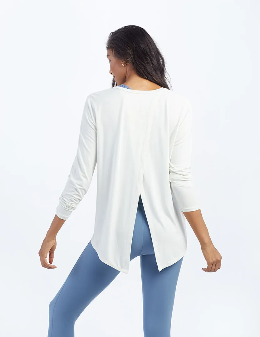 The Convertible Split Back Long Sleeve - White Sand sold by Summersalt product image thumbnail 2