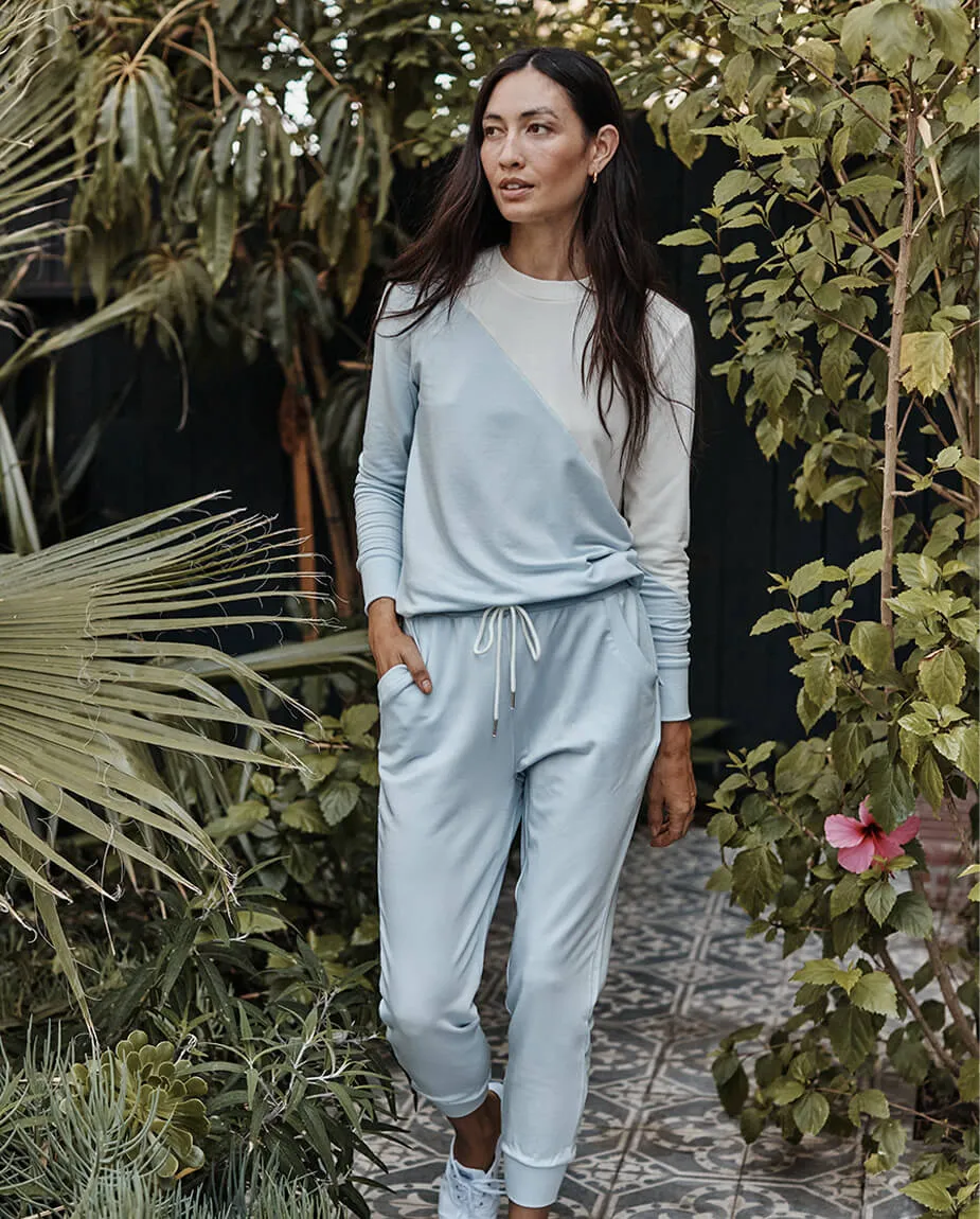 The Softest French Terry Pullover - Powder Blue & White Sand sold by Summersalt product image thumbnail 2