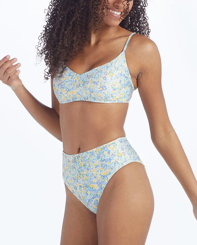 The Marina Bikini Top - Painted Floral in Sunshine & Powder Blue sold by Summersalt product image thumbnail 3